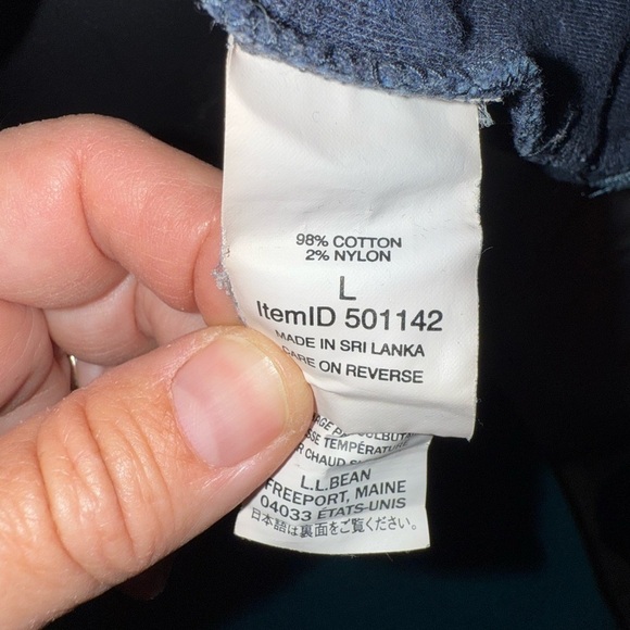 L.L. Bean Men's Sz L Washed Cotton Double-Knit Crewneck, Slightly Fitted L/Slv - Picture 5 of 6